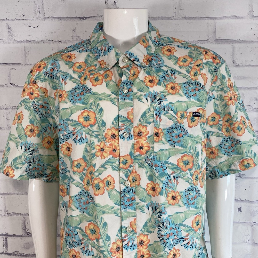Chubbies Shirt Men's XXL 2XL Button Up Short Sleeve Shirt Floral Hawaiian Beach